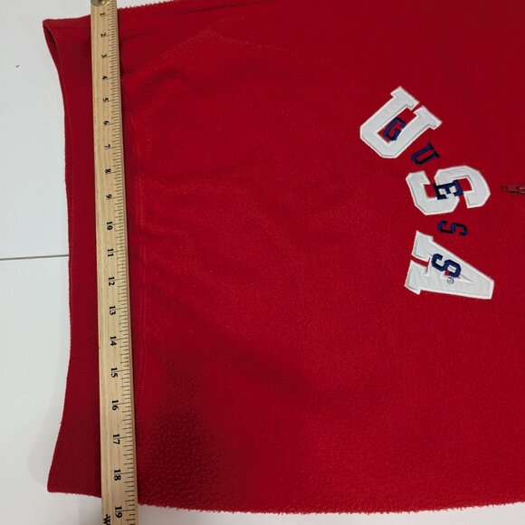 Vintage Guess USA Red Fleece Sweatshirt Quarter Zip - Size M - Picture 12 of 12